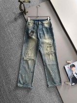 Fendi Four Seasons High Street Piercing Casual Jeans Straight Pants