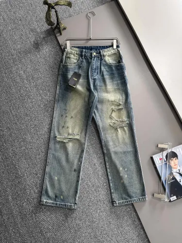 Fendi Four Seasons High Street Piercing Casual Jeans Straight Pants