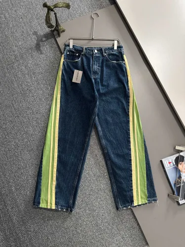 Balenciaga New Fashion Splicing Loose Jeans Straight Pants