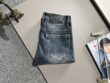 Louis Vuitton New Classic Chess Punch Washed Slimming Jeans