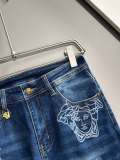 Versace New Logo Printed Hole Washed Slimming Jeans