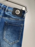 Versace New Logo Printed Hole Washed Slimming Jeans