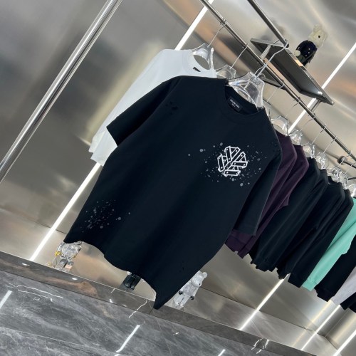 Balenciaga 2025ss New Personalized Logo Printed Hole Short Sleeve Couple Casual T-shirt