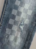 Louis Vuitton New Classic Chess Punch Washed Slimming Jeans