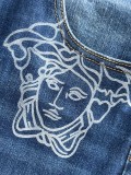 Versace New Logo Printed Hole Washed Slimming Jeans