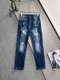 Versace New Logo Printed Hole Washed Slimming Jeans