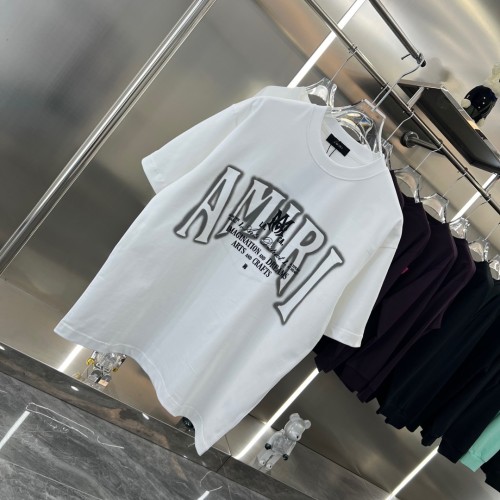 Amiri 2025ss New Fashion Logo Printed Round Neck Short Sleeve Couple Casual T-shirt