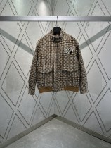 Louis Vuitton New Fashion British Style Full Logo Jacquard Jacket Coat