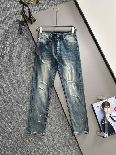 Louis Vuitton New Fashion Inkjet Piercing Wash Water Slimming Jeans