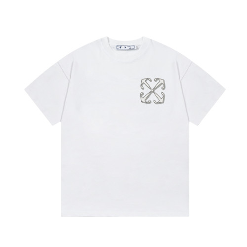 Off White New Fashionable Spitfire Dragon Logo Letter Printed T-shirt Couple Casual Short Sleeve