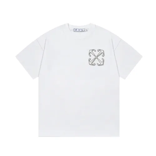 Off White New Fashionable Spitfire Dragon Logo Letter Printed T-shirt Couple Casual Short Sleeve