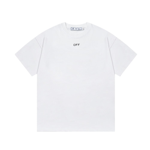 Off White New Fashion Moon Back Logo Letter Printed T-shirt Couple Casual Short Sleeve