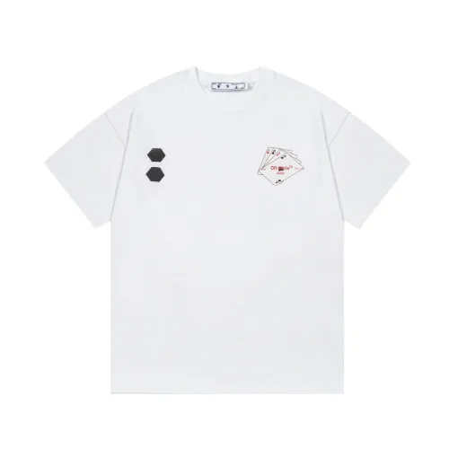 Off White New Fashion Poker Card Logo Letter Printed T-shirt Couple Casual Short Sleeve