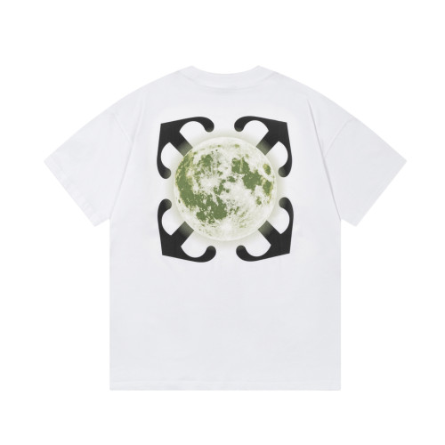 Off White New Fashion Moon Back Logo Letter Printed T-shirt Couple Casual Short Sleeve