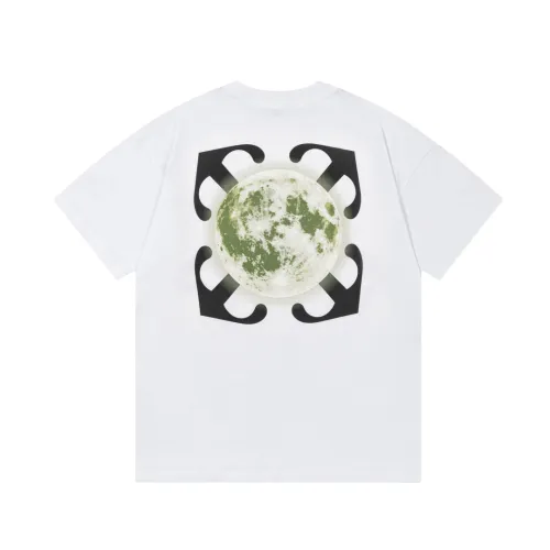 Off White New Fashion Moon Back Logo Letter Printed T-shirt Couple Casual Short Sleeve