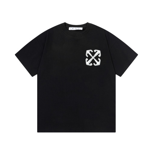 Off White New Fashionable Spitfire Dragon Logo Letter Printed T-shirt Couple Casual Short Sleeve