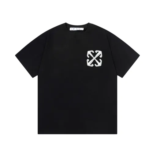 Off White New Fashionable Spitfire Dragon Logo Letter Printed T-shirt Couple Casual Short Sleeve