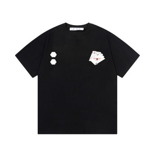 Off White New Fashion Poker Card Logo Letter Printed T-shirt Couple Casual Short Sleeve