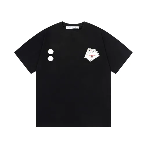 Off White New Fashion Poker Card Logo Letter Printed T-shirt Couple Casual Short Sleeve