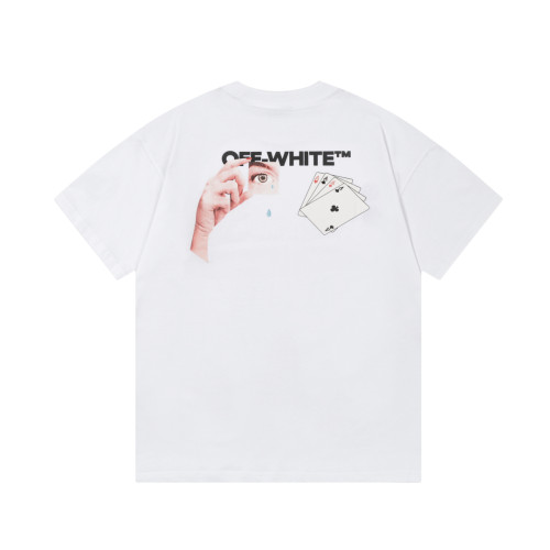 Off White New Fashion Poker Card Logo Letter Printed T-shirt Couple Casual Short Sleeve