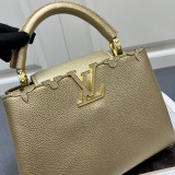 Louis Vuitton Fashion Capucines Flower Crown Handbag Crossbody Bag Size: 27 x 18 x 9 CM