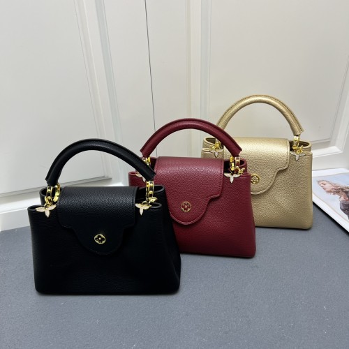 Louis Vuitton Fashion Capucines Flower Crown Handbag Crossbody Bag Size: 27 x 18 x 9 CM
