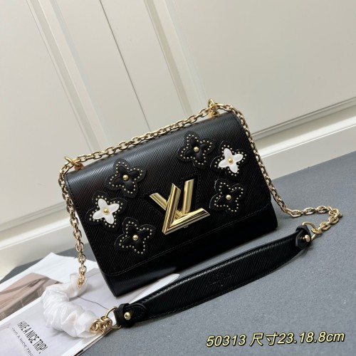 Louis Vuitton Elegant Flower Tinsel Chain Bag Size: 23x18 x8 CM