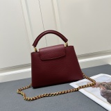 Louis Vuitton Fashion Capucines Flower Crown Handbag Crossbody Bag Size: 27 x 18 x 9 CM