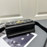 Louis Vuitton New Fashion Embroidered Cowhide Twisted Lock Handbag Crossbody Bag Size: 23 x 17 x 9.5 CM