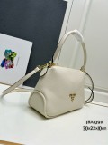 Prada New Fashion Casual Lychee Pattern Leather Handbag Crossbody Bag Size: 30 x 22 x 10 CM