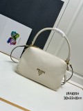 Prada New Fashion Casual Lychee Pattern Leather Handbag Crossbody Bag Size: 30 x 22 x 10 CM