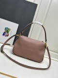 Prada New Fashion Casual Lychee Pattern Leather Handbag Crossbody Bag Size: 30 x 22 x 10 CM