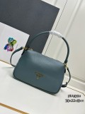 Prada New Fashion Casual Lychee Pattern Leather Handbag Crossbody Bag Size: 30 x 22 x 10 CM