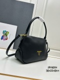 Prada New Fashion Casual Lychee Pattern Leather Handbag Crossbody Bag Size: 30 x 22 x 10 CM