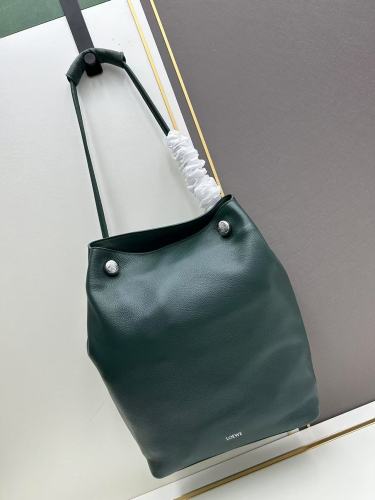 Loewe New Fashion Green Soft Leather Pebble Hobo Handbag Size: 27.5 x 11.5 x 40 CM