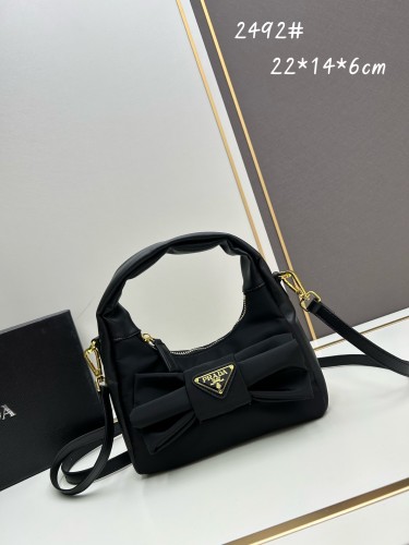 Prada New Fashion Bow Single Shoulder Underarm Bag Size: 22 x 14 x 6 CM