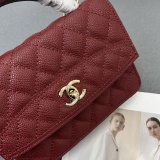Chanel New Fashion Lychee Pattern Chain Backpack Handbag Size: 18 × 18 × 3 CM