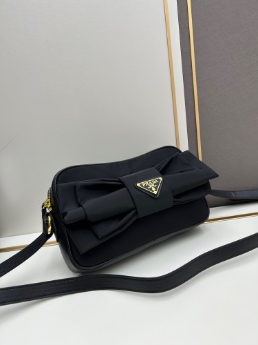 Prada New Fashion Nylon Bow Cross Camera Bag Size: 24x14x5 CM