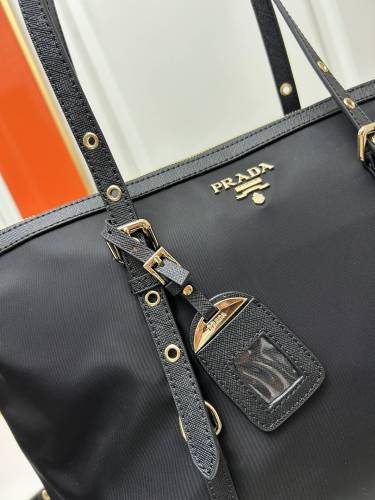 Prada New Classic Waterproof Oxford Fabric Fashion Shopping Bag Size: 44x28 × 14 CM