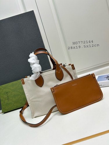 Gucci New Fashion Logo Printed Canvas Tote Bag Size: 28x19.5x12 CM