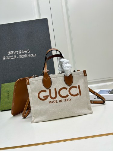 Gucci New Fashion Logo Printed Canvas Tote Bag Size: 28x19.5x12 CM