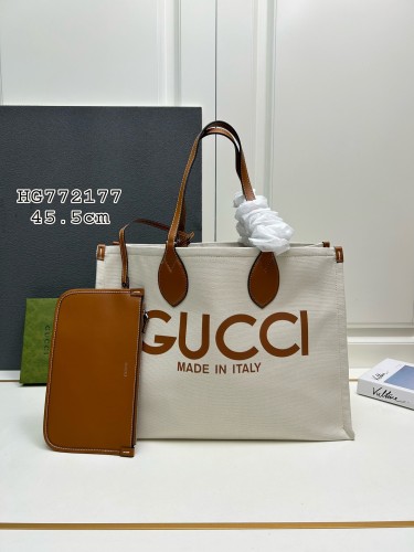 Gucci New Fashion Logo Printed Canvas Tote Bag Size: 45.5x32x20 CM