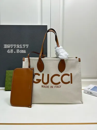 Gucci New Fashion Logo Printed Canvas Tote Bag Size: 45.5x32x20 CM