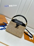 Louis Vuitton New Classic Vine Weaving Crocodile Pattern Handbag Crossbody Bag Size: 27 × 17.3 × 9 CM