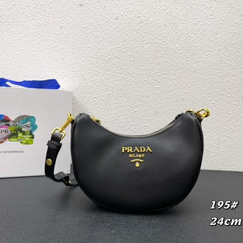 Prada Classic Retro Leather Crescent Bag Size: 24 × 15 × 8 CM