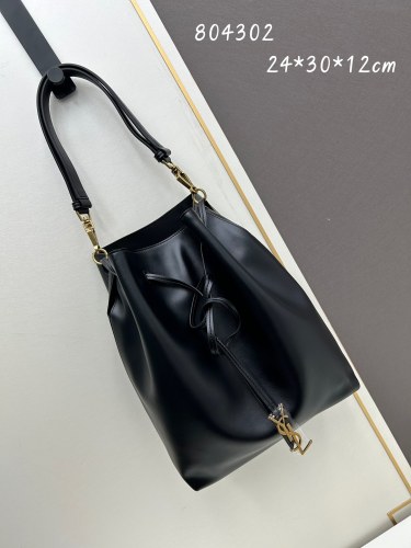 Yves Saint Laurent Simple Leather Bucket Bag Size: 24 × 30 × 12 CM