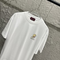 Gucci Classic Logo Embroidered Cartoon Snake Short Sleeve Couple Casual T-shirt