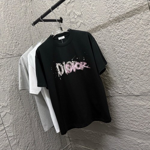 Dior New Fashion Zodiac Snake Short Sleeve Unisex Casual Loose T-shirt