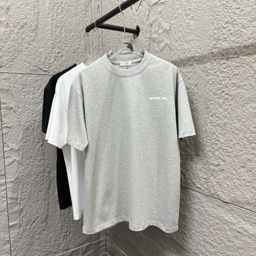 Dior New Classic Simple Embroidered Letter Short Sleeve Unisex Casual Loose T-shirt