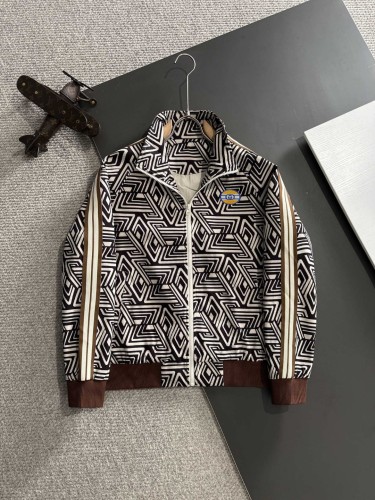 Gucci New Spring Full Print Zipper Stand Up Collar Windbreaker Casual Jacket Coat